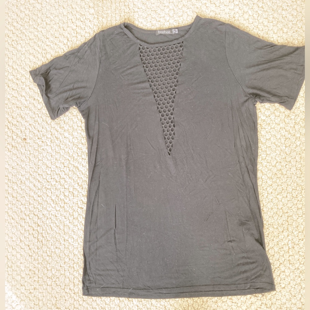 BooHoo Mesh Insert Tee